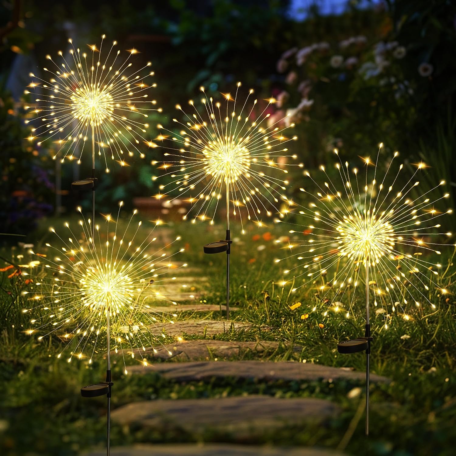GIGALUMI Solar Firework Garden Lights 2 Pack