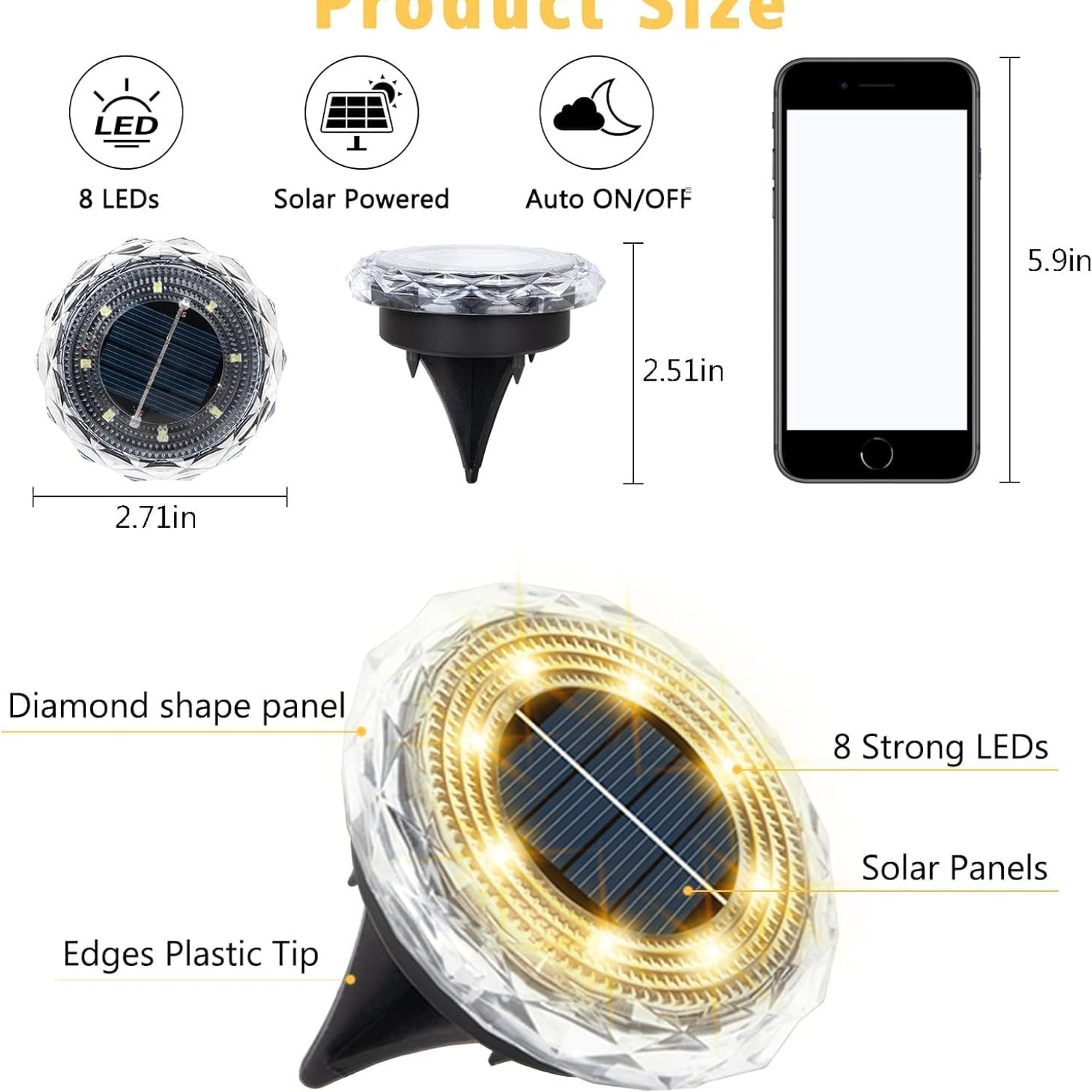 Solar In-Ground Garden Light Set (8 Pack): image 6