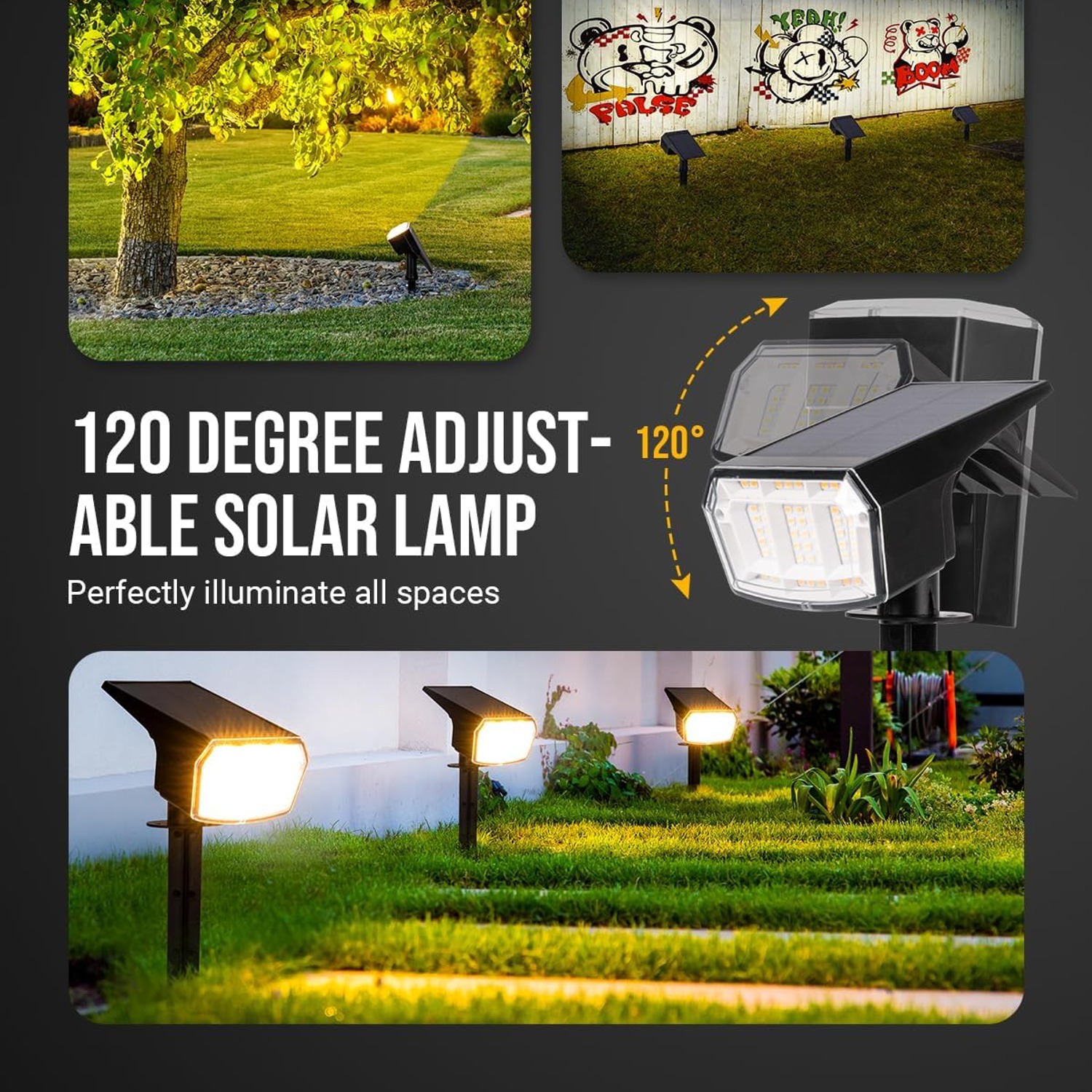 SyncGlow 63-LED Solar Spot Lights 6 Pack