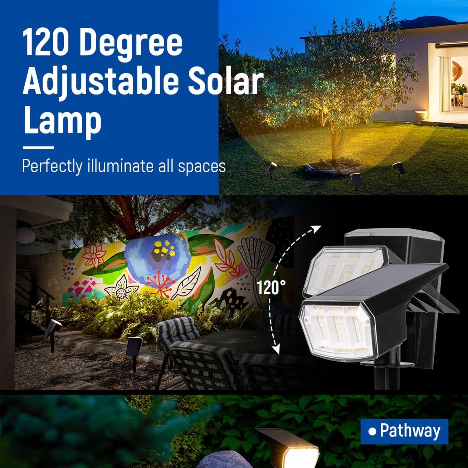 SyncGlow 63-LED Solar Spot Lights 6 Pack