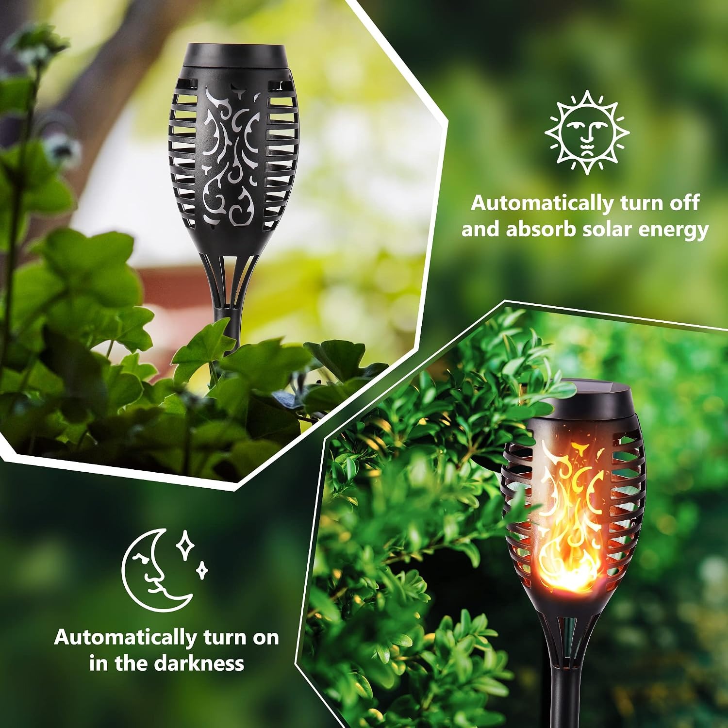 Toodour Solar Flame Torch Lights 12 Pack
