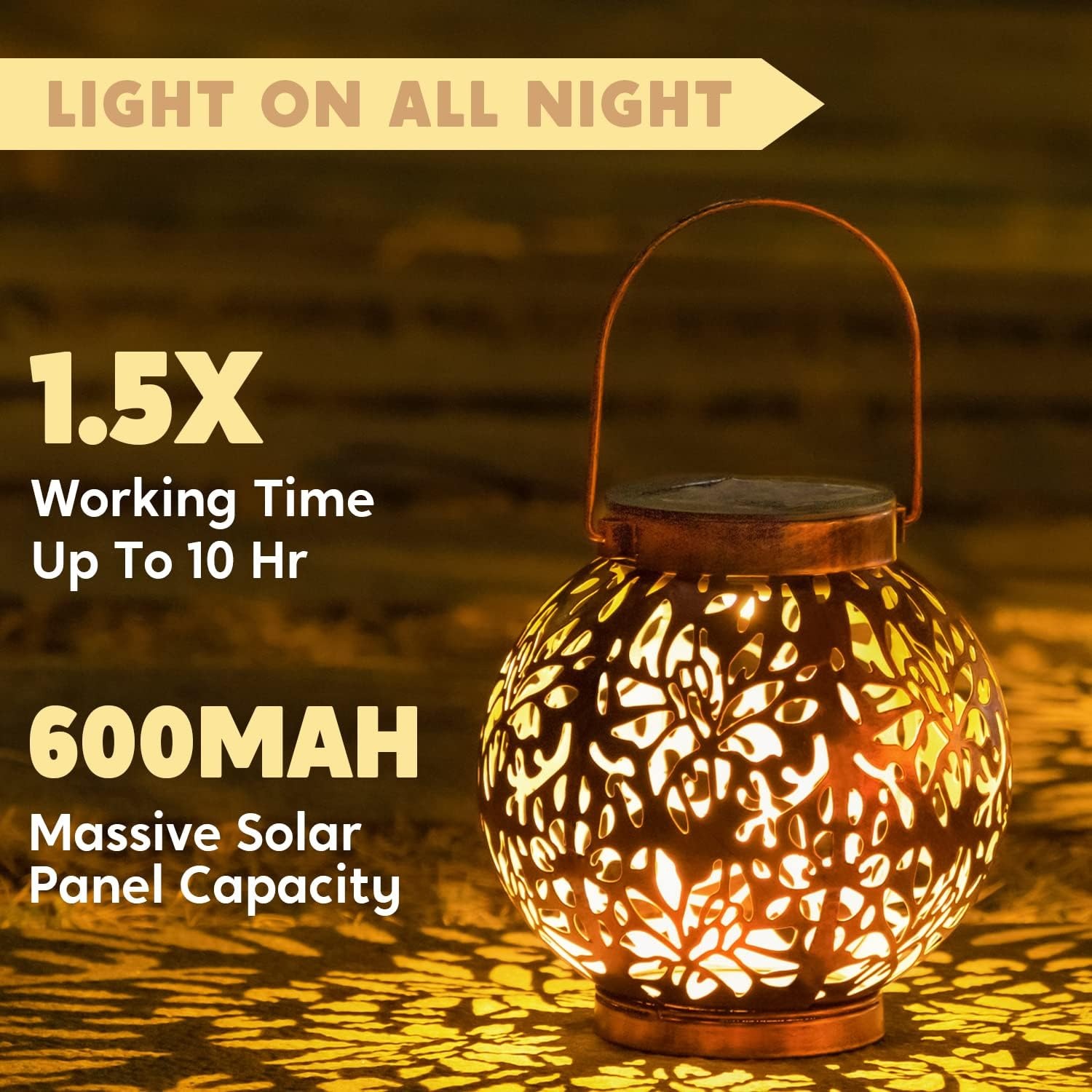Joiedomi Flower Pattern Solar Lanterns 2 Pack: image 4