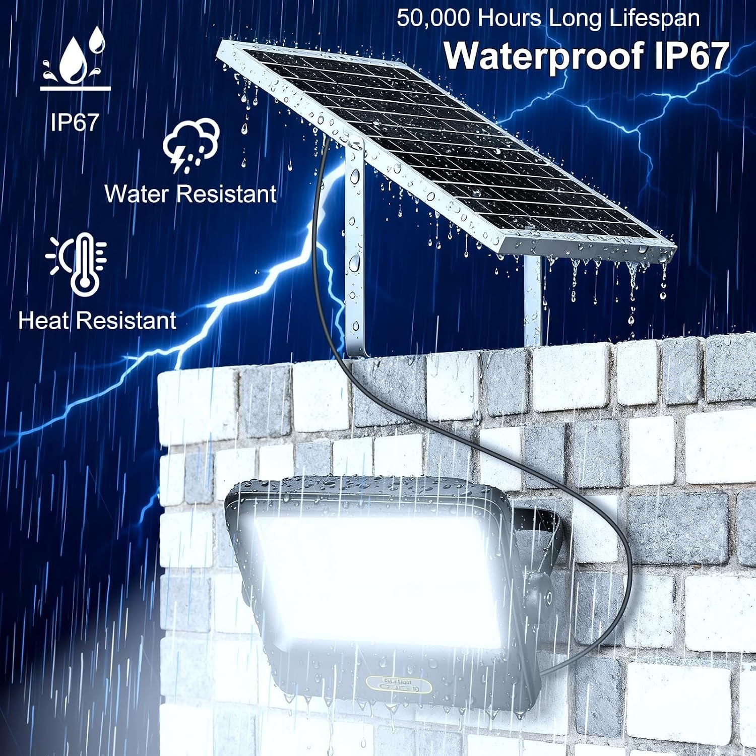 BOSITE Solar Flood Light with Remote: image 6