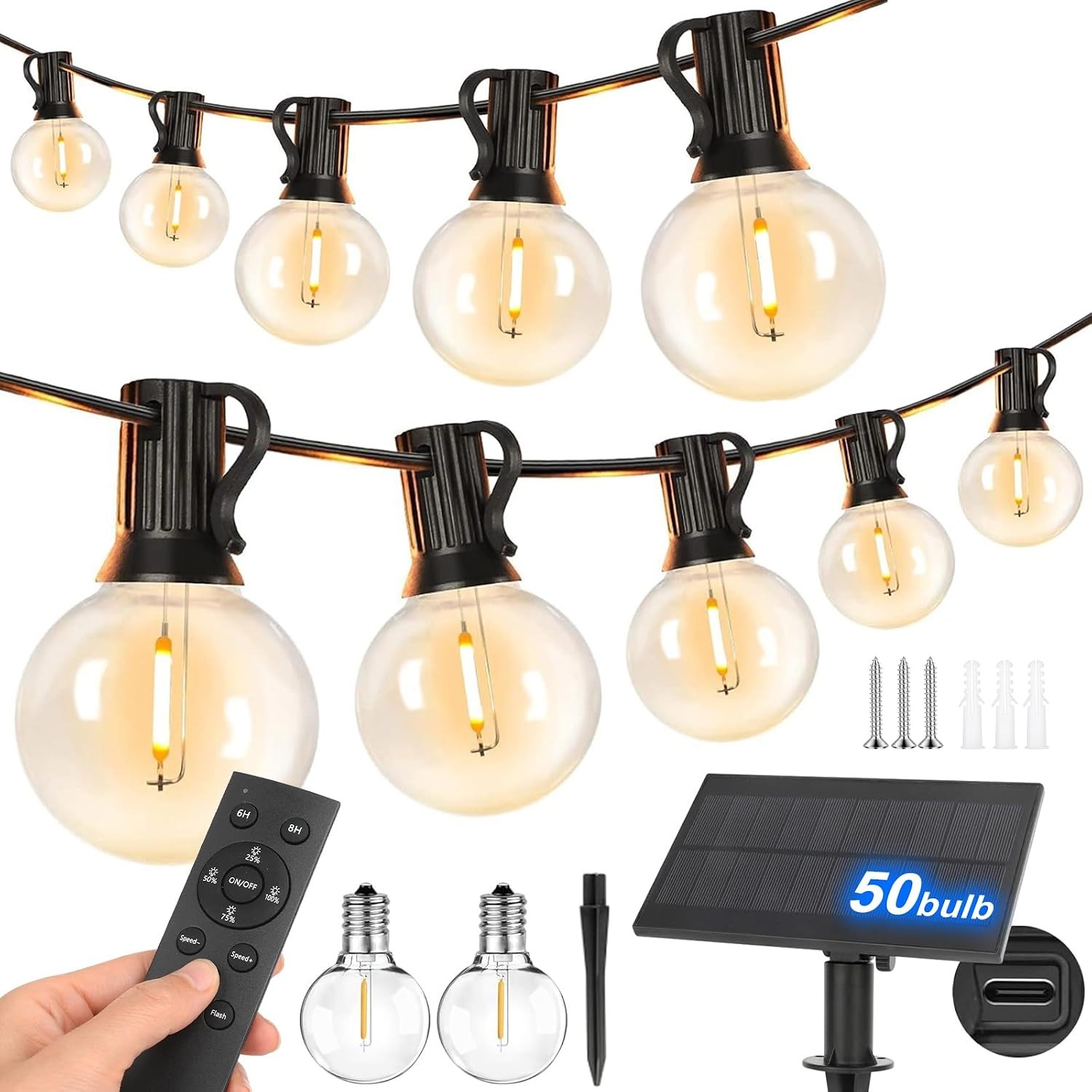 Roccar 30m Solar Festoon Lights