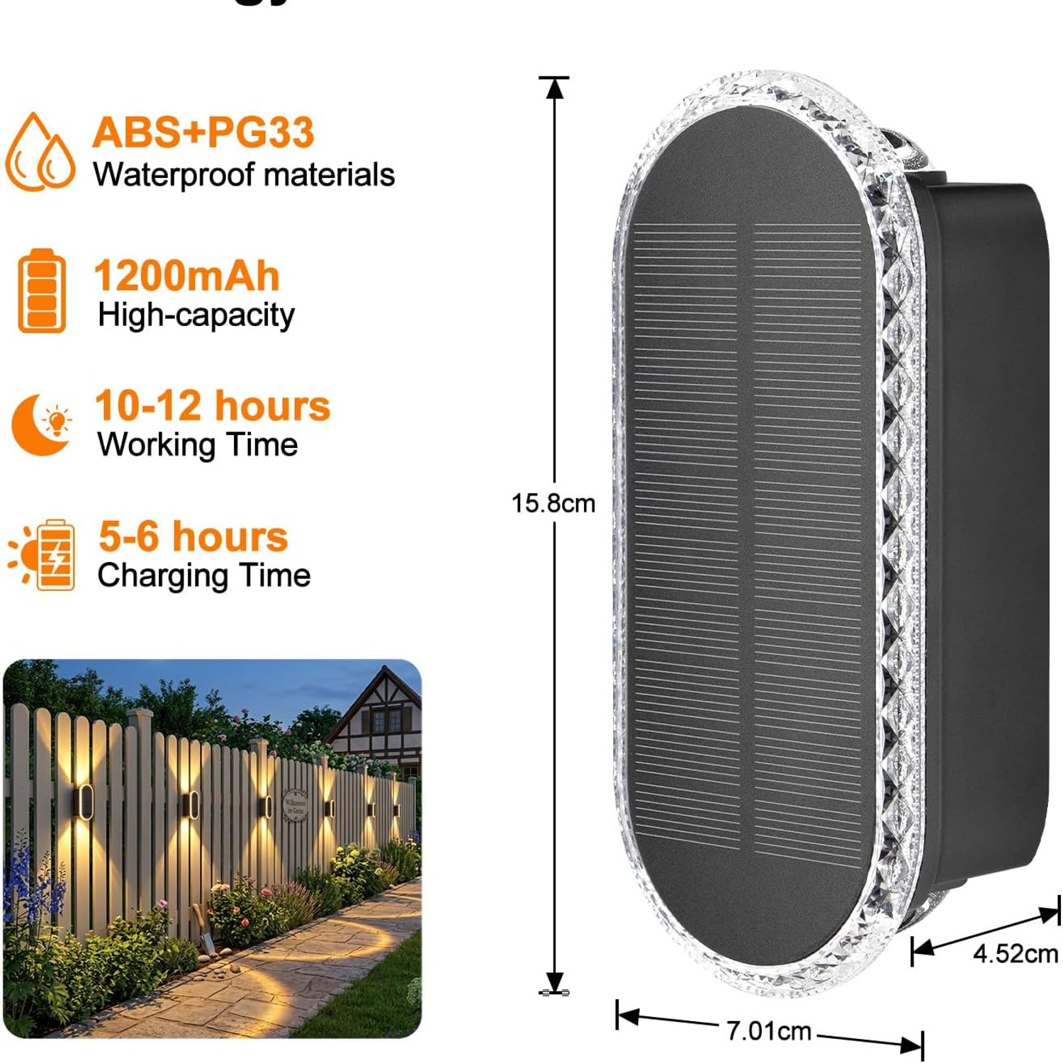 ELLASAY Solar Fence Lights 8 Pack