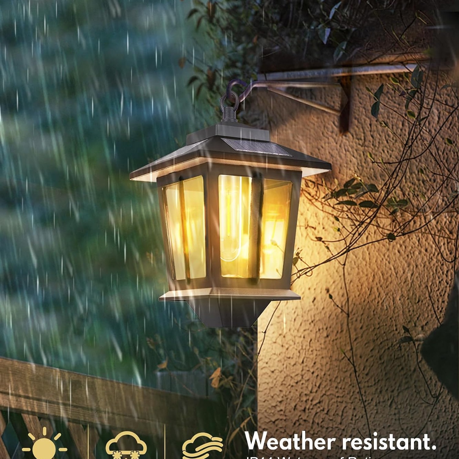 PASAMIC Solar Porch Lanterns 2 Pack