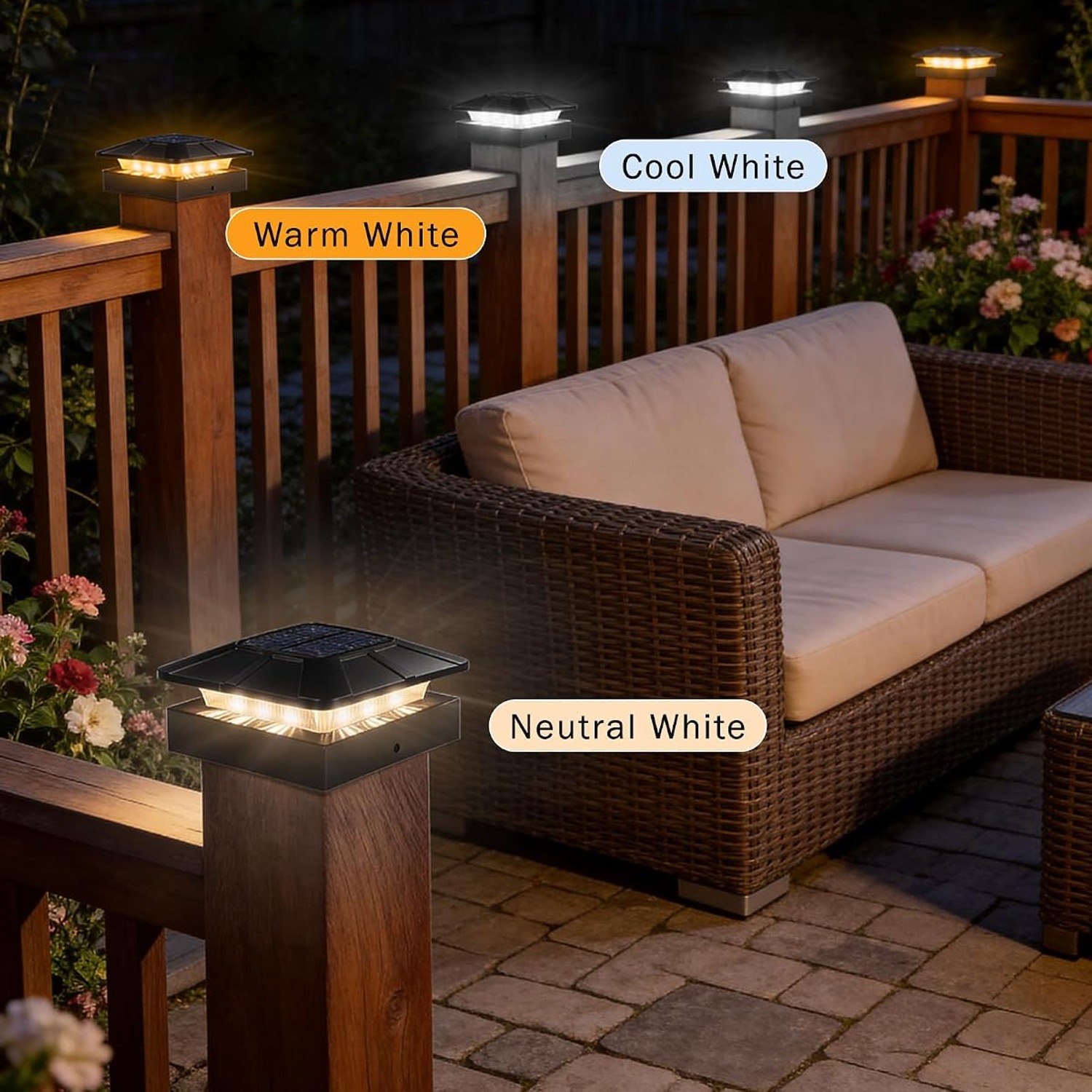 ROMANJOY Solar Post Cap Lights 2 Pack: image 3